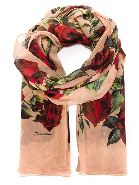 dolce gabbana scarf roses